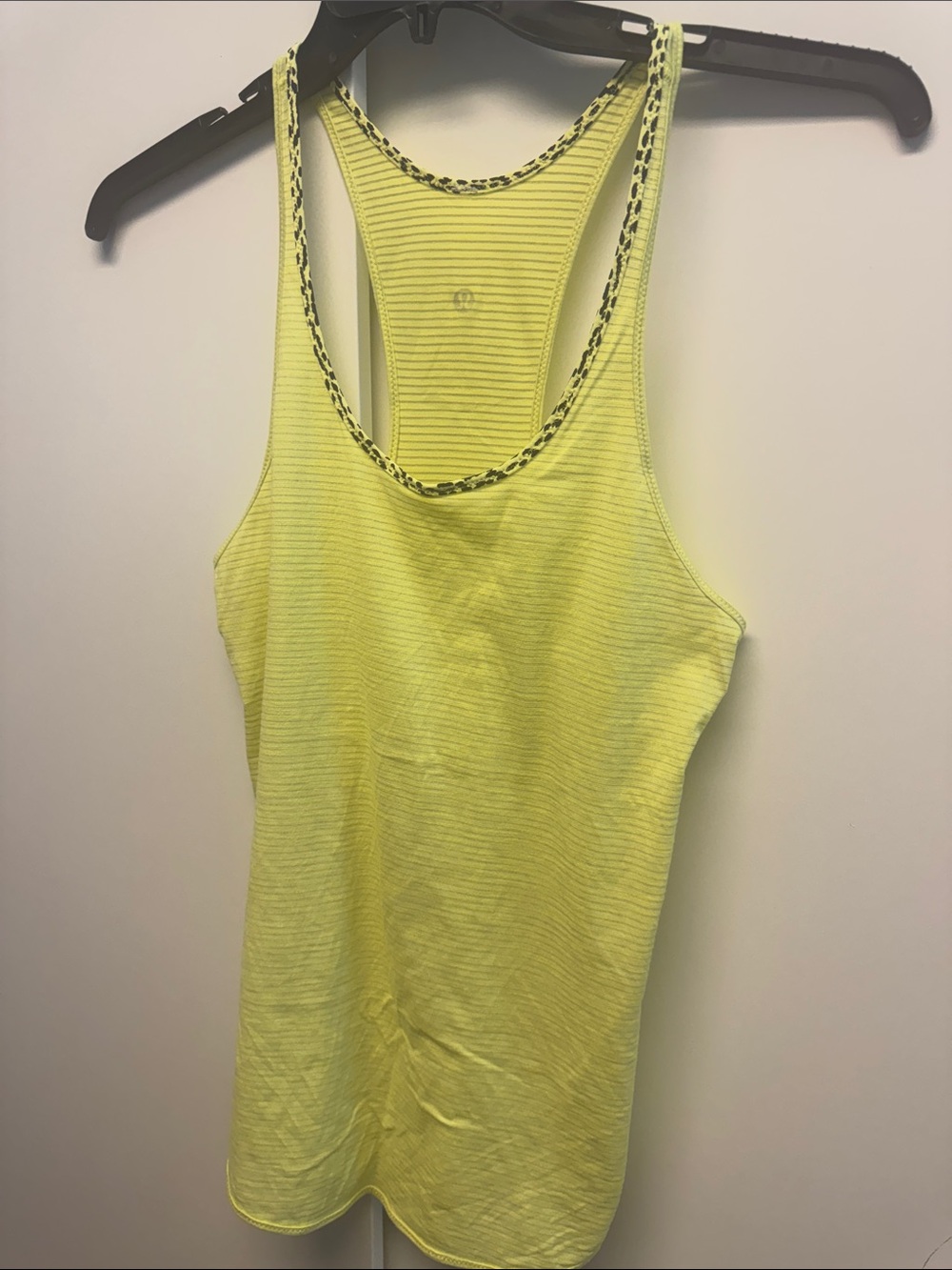 lululemon athletica Neon Yellow Racerback Tank with Contrast Trim